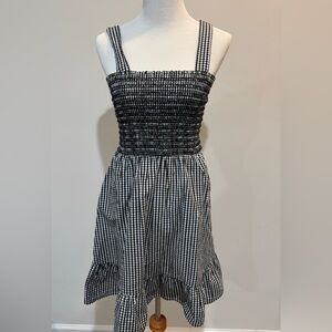 LOFT Black and White Gingham Dress